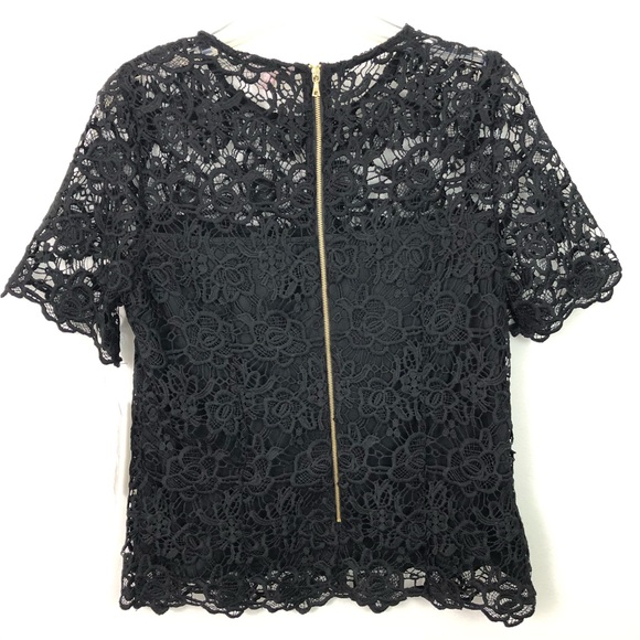 Nanette Lenore Black Lace Short Sleeve Top NWT - Picture 4 of 6